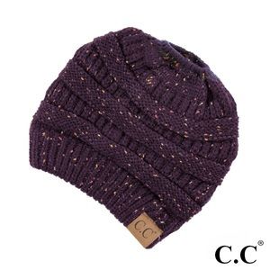NEW CC Beanie for Ponytail or Messy Bun - Purple